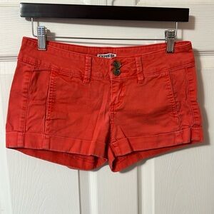 Express red low rise mini shorts - size 00​
